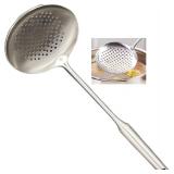 Skimmer Stainless Steel Large Slotted Spoon Colander Strainer Ladle for Cooking Heat Proof Hollow Handle Serving Utensil 14.96 inches