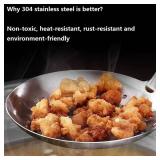 Skimmer Stainless Steel Large Slotted Spoon Colander Strainer Ladle for Cooking Heat Proof Hollow Handle Serving Utensil 14.96 inches