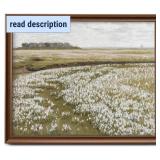 Framed Vintage Canvas Wall Art Decor, Landscape Farmhouse Wall Prints for Bedroom Bathroom Office, Rustic Posters for Living Room Aesthetic, Nature Painting Artwork