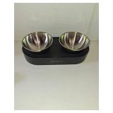 PETKIT 304 Stainless Steel Elevated Cat Bowls&Dog Bowls,Raised Cat Food and Water Bowl Set, Non-Slip, Anti Vomiting 15°Tilted Cat Small Animal Plate