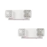 TANLUX LED Emergency Lights with Battery Backup, Two Head Adjustable Commercial Emergency Lights, UL Listed, AC 120/277V, Hardwired Exit Light Fixtures - 2 Pack (White)