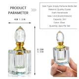 YU FENG 2PCS Vintage Crystal Perfume Bottles Art Deco Empty Refillable Decorative Bottles Glass Bottles for Fragrances,Home Bathroom Decor Lady Gift,3ml - Damage