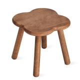JUJIAFU 11.6inch Wooden Step Stool for Adults Small Wooden Stool Perfect Matched Sensory Table Great Assistant for Kitchen Bathroom Living Room Bedroom Garden (Full Body Natural Real Wood)