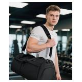 Vuudh Gym Bag with Ventilated Shoe Compartment - Travel Duffel Bag with Wet Pocket, Spacious & Durable for Fitness, Travel, and Weekend Trips(Blcak)