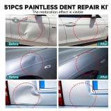 NJ FOREVER Car Dent Puller Kit, 51 PCS Paintless Dent Removal Kit, Car Dent Repair Kit with Adjustable Dent Lifter & Bridge Puller, Dent Remover Tool for Car Hail Damage DIY Repair