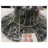 UTOWO Women Fedora-Hat Wide-Brim Felt Hat with Rhinestone Wedding Elegant Floppy Felt Hat Small Black