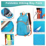 20L Small Hiking Backpack, Lightweight Foldable Daypack Water-resistant Travel Camping Packable Backpack