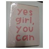 Framed Inspirational Quote Canvas Painting You Can Girl Wall Art, Motivational Poster for Home, Office, Bedroom Decor, Gallery Style Print Artwork 16x24 Inch Ready to Hang