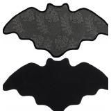 Bat Bath Mat Bathroom Rug for Spooky Decor,Gothic Witchy Mat for Bathroom,Horror Halloween Black Bats Mat for Kitchen