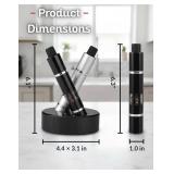 Salt & Pepper Crusher Set with Stand   One-Handed Thumb Press Grinder, Portable Spice Crusher for Kitchen, Dining & Travel   Easy to Use Manual Seasoning Grinder for Fresh Ground Pepper, Sea Salt