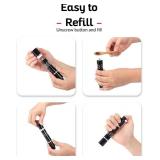 Salt & Pepper Crusher Set with Stand   One-Handed Thumb Press Grinder, Portable Spice Crusher for Kitchen, Dining & Travel   Easy to Use Manual Seasoning Grinder for Fresh Ground Pepper, Sea Salt