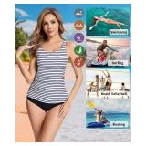 WOWENY Tankini Tops for Women Swimwear Top Only Tummy Control Bathing Suit Tops No Bottom Size XL