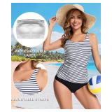 WOWENY Tankini Tops for Women Swimwear Top Only Tummy Control Bathing Suit Tops No Bottom Size XL