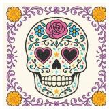 10PCS Peel and Stick Floor Tile 12x12 Inch Sugar Skull Vinyl Floor Tiles, Removable Self Adhesive Waterproof Stick On Tiles for Bathroom Kitchen Living Room Entryway Home Decor