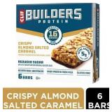 5 Boxes of CLIF BUILDERS Protein Bars Crispy Almond Salted Caramel, Reduced Sugar, Gluten Free, 6ct/each