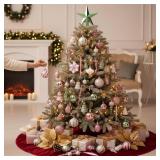 88 Pcs Christmas Ball Ornaments Assorted Shatterproof Hanging Decor for Christmas Tree Decorative Vintage Traditional Ornaments Bulk Holiday Party Decorations (Purple,Snowflake)
