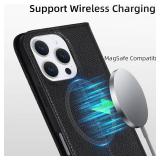 VISOUL Genuine Leather Case for iPhone 16 Pro Max Wallet Case with Card Holders, Magnetic Kickstand Flip Folio Cover Compatible with iPhone 16 Pro Max (6.9-inch)-Black