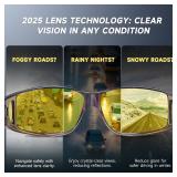 Night Driving Glasses Night Vision Glasses Fit Over Glasses Polarized Anti-Glare UV400 Gift for Men Women