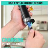 HAUSHOF Powerful Rechargeable Milk Frother Wand with Stand, Handheld Electric Foam Maker, Drink Mixer with 2 Detachable Stainless Steel Whisks 2 Speeds for Coffee Latte, Cappuccino, Matcha, Black