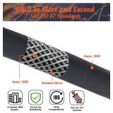 Reinforced NBR Fuel Line Kit   6mm, 8mm, 10mm x 5FT Heavy-Duty Braided Hose with 12 Clamps Gas & Oil Resistant Tubing for Generator, Lawn Mower, Outboard, ATV, Small Engines