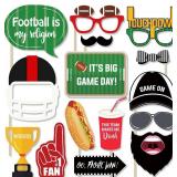 Football Photo Booth Props Kit, 26 Pieces Football Season Photobooth, Game Day Decoration Supplies Gift, Fun Photography Posing Signs, Sport Theme Birthday Party Favors