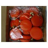 48 Pcs 4 Inch DIY Christmas Ornaments Red Blank Ball Ornament Xmas Plastic Matte Flat Discs Christmas Tree Hanging Ornament Decorations DIY Crafts Painting Drawing Stickers Decals