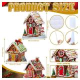 3 Pcs 31"-40" Gingerbread Village Cardboard Cutouts Stand Up Gingerbread House Backdrop Photo Props Standup Waterproof PVC for Xmas Party Floor Yard Outdoor Indoor Home Decor