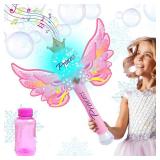 ArtCreativity Princess Bubble Wand for Kids, Light Up Bubble Blower Maker Machine with LED & Sounds, Toddler Bubbles Toy, Fluid Solution Included, Great Gift Idea, Princess Toy Party Favor for Kids