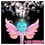 ArtCreativity Princess Bubble Wand for Kids, Light Up Bubble Blower Maker Machine with LED & Sounds, Toddler Bubbles Toy, Fluid Solution Included, Great Gift Idea, Princess Toy Party Favor for Kids
