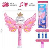 ArtCreativity Princess Bubble Wand for Kids, Light Up Bubble Blower Maker Machine with LED & Sounds, Toddler Bubbles Toy, Fluid Solution Included, Great Gift Idea, Princess Toy Party Favor for Kids