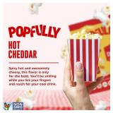 POPFULLY Hot Cheddar Popcorn Fully Pops, Sharing Bags, Bold Cheese Taste, Big Pop, Micro Popcorn Bags, 3-Pack