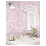 12 ROLLS of Dimoon 17.3" X 78.7" Peel and Stick Wallpaper Pink White Modern Forest Floral Wallpaper Renter Friendly Waterproof Removable Self Adhesive Wall Paper Bedroom Livingroom Cabinets Vinyl