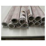 12 ROLLS of Dimoon 17.3" X 78.7" Peel and Stick Wallpaper Pink White Modern Forest Floral Wallpaper Renter Friendly Waterproof Removable Self Adhesive Wall Paper Bedroom Livingroom Cabinets Vinyl