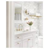 22 ROLLS of Dimoon 78.7"x17.3" Peel and Stick Wallpaper Floral Beige Neutral White Boho Contact Paper Modern Wallpaper Removable Self Adhesive Wall Paper Bedroom Bathroom Kitchen Thicken Waterproof Vi