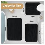 Buganda Memory Foam Bathroom Rug Mat 30x20, Extra Soft and Absorbent Bath Mats, Non-Slip and Machine Washable Bath Rugs for Bathroom Floor,Tub and Shower, Black