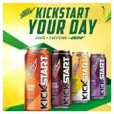 Mountain Dew Kickstart, Fruit Punch, 92mg Caffeine, Vitamins B & C, 80 Calories, 5% Juice, 16 fl oz (12 Count)