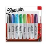 Sharpie 8pk Permanent Markers Chisel Tip Multicolored: Bold Thick Markers for Art & Office, Quick Drying, Water-Resistant