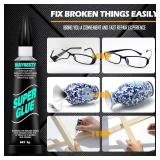 6Pcs 3g Clear Super Glue, Fast Drying Superglue with a Opener, Strong Cyanoacrylate Adhesive, Super Glue for Wood, Rubber, Leather, Plastic, Metal, Rhinestone Jewelry, DIY Crafts and More