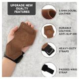 MANUEKLEAR Gym Straps Weight Lifting, Double Leather Lifting Straps for Men Deadlift with Cushion Wrist Loop, Gym Lifting Wrist Wraps for Weightlifting