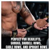 MANUEKLEAR Gym Straps Weight Lifting, Double Leather Lifting Straps for Men Deadlift with Cushion Wrist Loop, Gym Lifting Wrist Wraps for Weightlifting