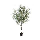 Artificial Tree Faux Olive Tree 8ft(92in,3200leaves) Tall Fake Olive Plant in Pot Fake Silk Tree Faux Plants Indoor