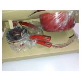 Rachael Ray 15-Piece Classic Brights Nonstick Pots and Pans/Cookware Set  Red Gradient
