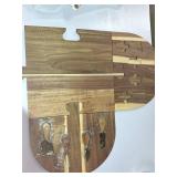 Large Charcuterie Board Set - 3 Pieces with Knife Set, Premium Acacia Wood Cheese Boards, Heart Shaped Serving Tray with Gift Box, Wedding & Bridal Shower Gift, Valentines Day Gifts