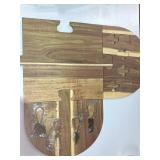 Large Charcuterie Board Set - 3 Pieces with Knife Set, Premium Acacia Wood Cheese Boards, Heart Shaped Serving Tray with Gift Box, Wedding & Bridal Shower Gift, Valentines Day Gifts