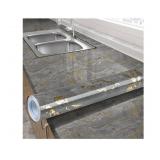 Marble Contact Paper Peel and Stick for Kitchen Countertop, Gray and Gold Wallpaper Removable Self Adhesive Vinyl Waterproof Roll 15.7" x 393.7" for Cabinets Countertops Wall Covering Easy to Clean