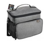 GORILLA GRIP Insulated Lunch Box Bag for Women Men,15L, Leakproof XL Reusable Soft Cooler Bags, Multiple Compartments, Mesh Pockets and Adjustable Strap, Food Tote Keeps Drinks Cold, 13x9, Light Gray