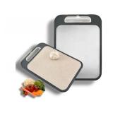 Double-Sided Stainless Steel Cutting Board (14x10In) - Metal Chopping Board for Kitchen, Easy to Clean, Dishwasher Safe, Durable & Hygienic