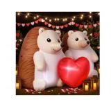 5.5 ft Hedgehog Valentines Day Inflatables Outdoor Decorations Couple Hedgehog with Build-in LED Lights Valentines Blow up Yard Decor for Romantic Yard Garden Home Indoor Outdoor Party