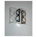 MMOWW Oversized Reading Glasses for Women 3 Pairs Oprah Style Blue Light Blocking Computer Readers +1.0