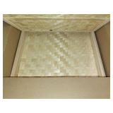 Vicenpal 4 Pcs Bamboo Wicker Serving Trays for Foods & Drinks, 16.93\" x 13\" Rectangular Flat Baskets Trays, Decorative Bamboo Basket Tray for Dinner Coffee Table Picnic Fruit Snack Holder Bed Eating